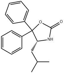 (R)-(+)-5,5-DIPHENYL-4-ISOBUTYL-2-OXAZOLIDINONE Struktur