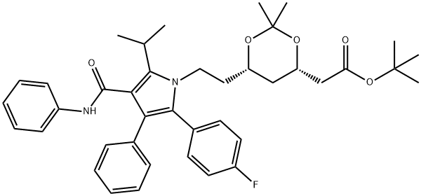 (3S,5S)-阿托伐他汀丙酮叔丁酯, 472967-95-6, 結(jié)構(gòu)式
