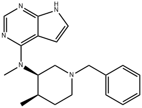 N-甲基-N-((3R,4R)-4-甲基-1-芐基-3-哌啶基)-7H-吡咯并[2,3-D]嘧啶-4-胺, 477600-73-0, 結(jié)構(gòu)式