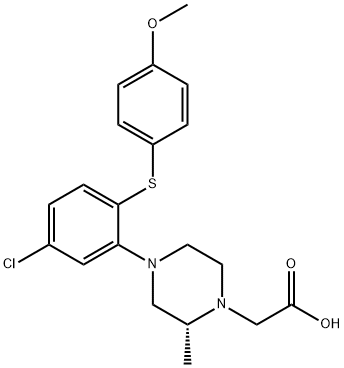 (2R)-4-[5-Chloro-2-[(4-methoxyphenyl)thio]phenyl]-2-methyl-1-piperazineacetic acid Struktur