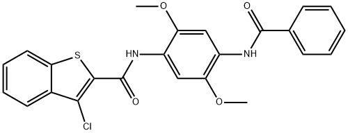 Benzo[b]thiophene-2-carboxamide, N-[4-(benzoylamino)-2,5-dimethoxyphenyl]-3-chloro- (9CI) Struktur