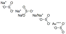 gold(3+) pentasodium tetrasulphite Struktur