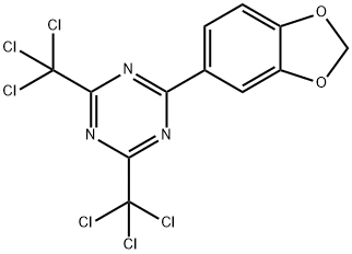 2-(3,4-METHYLENEDIOXYPHENYL)-4,6-BIS(TRICHLOROMETHYL)-1,3,5-TRIAZINE Struktur