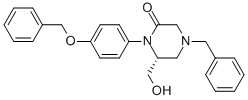 (R)-1-(4-BENZYLOXYPHENYL)-4-BENZYL-6-HYDROXYMETHYL-PIPERAZIN-2-ONE Struktur