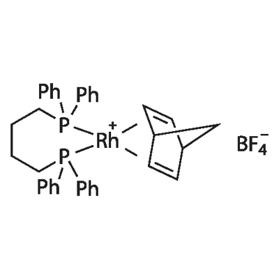 (BICYCLO[2.2.1]HEPTA-2,5-DIENE)[1,4-BIS(DIPHENYLPHOSPHINO)BUTANE]RHODIUM(I) TETRAFLUOROBORATE Struktur