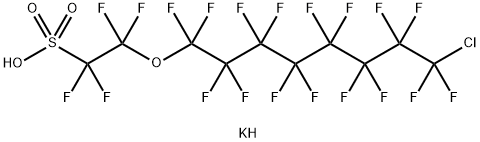 2-[(8-chloro-1,1,2,2,3,3,4,4,5,5,6,6,7,7,8,8-hexadecafluoroctyl)oxyl]-1,1,2,2-tetrafluoro-ethanesulfonic acid,potassium salt Struktur