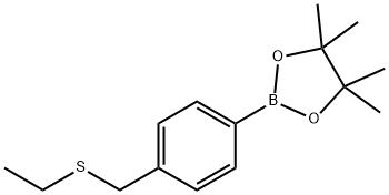 2-(4-(Ethylthiomethyl)phenyl)-4,4,5,5-tetramethyl-1,3,2-dioxaborolane Struktur