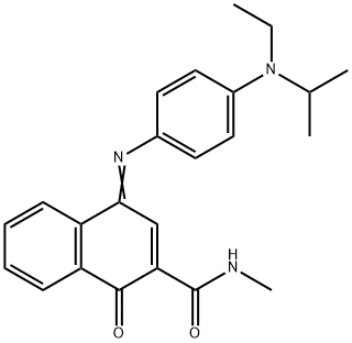 4-[[4-[ethyl(1-methylethyl)amino]phenyl]imino]-1,4-dihydro-N-methyl-1-oxo-2-Naphthalenecarboxamide Struktur