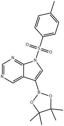 7-Tosyl-7H-Pyrrolo[2,3-d]pyrimidine-5-boronic acid pinacol ester Struktur