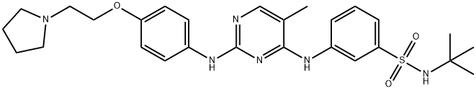 N-(1,1-Dimethylethyl)-3-[[5-methyl-2-[[4-[2-(1-pyrrolidinyl)ethoxy]phenyl]amino]-4-pyrimidinyl]amino]benzenesulfonamide Structure