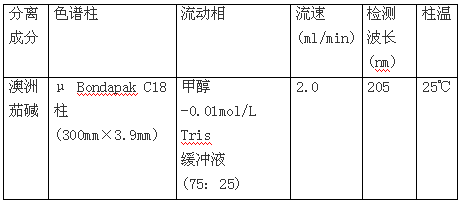 澳洲茄中澳洲茄堿的HPLC測定條件