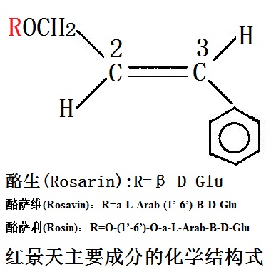紅景天主要成分的化學結構式