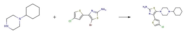4-(4-chlorothiophen-2-yl)-5-(4-cyclohexylpiperazin-1-yl)thiazol-2-amine 4-(4-chlorothiophen-2-yl)-5-(4-cyclohexylpiperazin-1-yl)thiazol-2-amine
