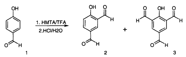 2-HYDROXY-1,3,5-BENZENETRICARBALDEHYDE synthesis pathway one 2-HYDROXY-1,3,5-BENZENETRICARBALDEHYDE synthesis pathway one