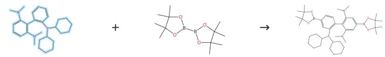 2-二環(huán)己基膦-2'6'-雙(N,N-二甲胺基)-1,1'-聯(lián)苯的絡(luò)合反應(yīng)與硼化反應(yīng)