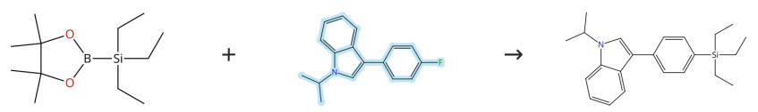 3-(4-氟苯基)-1-異丙基-1H-吲哚的硅化反應