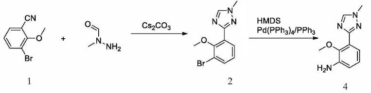 2-甲氧基-3-(1-甲基-1H-1,2,4-三唑-3-基)苯胺的簡(jiǎn)便合成