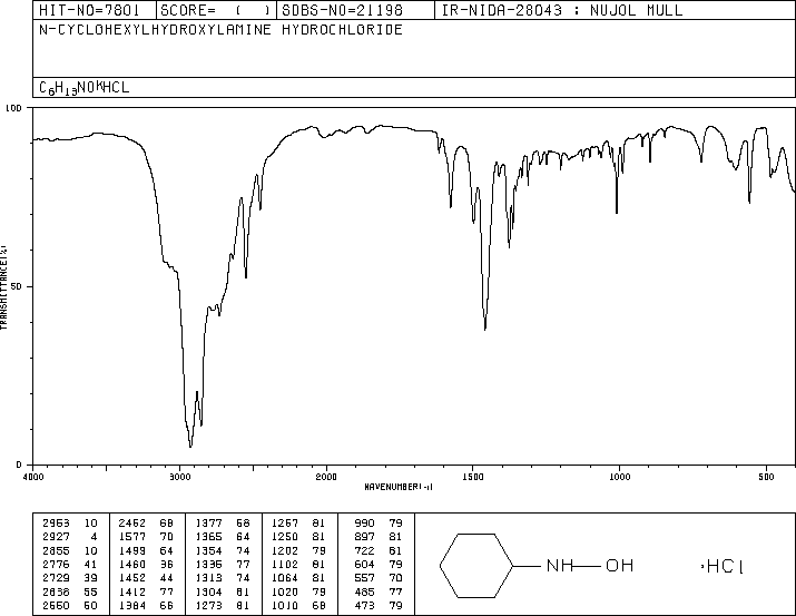 N-CYCLOHEXYLHYDROXYLAMINE HYDROCHLORIDE(25100-12-3) IR1
