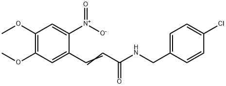 3-(4,5-DIMETHOXY-2-NITROPHENYL)-N-((4-CHLOROPHENYL)METHYL)PROP-2-ENAMIDE Struktur