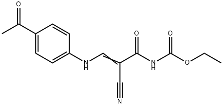ETHYL N-[3-(4-ACETYLANILINO)-2-CYANOACRYLOYL]CARBAMATE Struktur