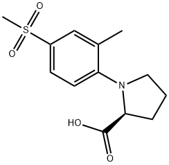 1-[(2-METHYL-4-METHYLSULFONYL)PHENYL]PYRROLIDINE-2-CARBOXYLIC ACID Struktur