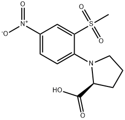 1-[2-(METHYLSULFONYL)-4-NITROPHENYL]PYRROLIDINE-2-CARBOXYLIC ACID Struktur