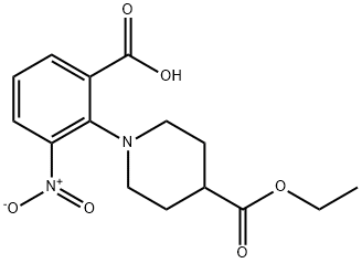 2-[4-(ETHOXYCARBONYL)PIPERIDIN-1-YL]-3-NITROBENZOIC ACID Struktur