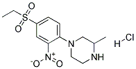 1-[4-(ETHYLSULFONYL)-2-NITROPHENYL]-3-METHYLPIPERAZINE HYDROCHLORIDE Struktur