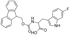 2-{[(9H-fluoren-9-ylmethoxy)carbonyl]amino}-3-(6-fluoro-1H-indol-3-yl)propanoic acid Struktur