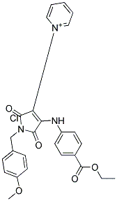 1-[4-[4-(ethoxycarbonyl)anilino]-1-(4-methoxybenzyl)-2,5-dioxo-2,5-dihydro-1H-pyrrol-3-yl]pyridinium chloride Struktur