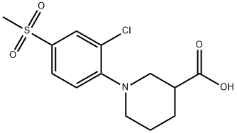 1-[2-CHLORO-4-(METHYLSULFONYL)PHENYL]PIPERIDINE-3-CARBOXYLIC ACID Struktur