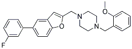 1-([5-(3-FLUOROPHENYL)-1-BENZOFURAN-2-YL]METHYL)-4-(2-METHOXYBENZYL)PIPERAZINE Struktur
