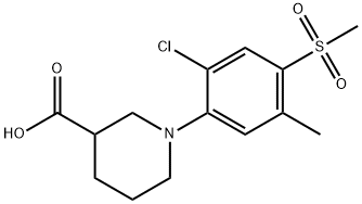 1-[2-CHLORO-5-METHYL-4-(METHYLSULFONYL)PHENYL]PIPERIDINE-3-CARBOXYLIC ACID Struktur