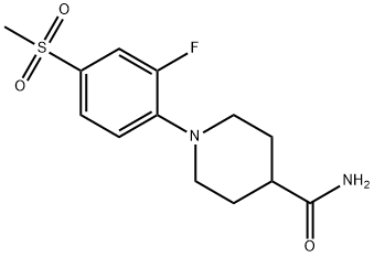 1-[2-FLUORO-4-(METHYLSULFONYL)PHENYL]PIPERIDINE-4-CARBOXAMIDE Struktur