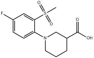 1-[4-FLUORO-2-(METHYLSULFONYL)PHENYL]PIPERIDINE-3-CARBOXYLIC ACID Struktur