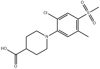 1-[2-CHLORO-5-METHYL-4-(METHYLSULFONYL)PHENYL]PIPERIDINE-4-CARBOXYLIC ACID Struktur