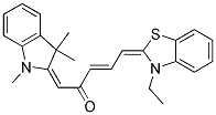 (E)-5-[3-ETHYL-1,3-BENZOTHIAZOL-2(3H)-YLIDENE]-1-(1,3,3-TRIMETHYL-1,3-DIHYDRO-2H-INDOL-2-YLIDENE)-3-PENTEN-2-ONE 結構式