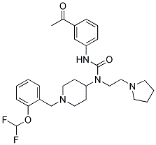 N'-(3-ACETYLPHENYL)-N-(1-[2-(DIFLUOROMETHOXY)BENZYL]PIPERIDIN-4-YL)-N-(2-PYRROLIDIN-1-YLETHYL)UREA Struktur