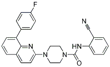 N-(2-CYANOPHENYL)-4-[8-(4-FLUOROPHENYL)QUINOLIN-2-YL]PIPERAZINE-1-CARBOXAMIDE Struktur