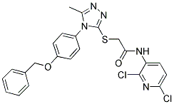 N1-(2,6-dichloro-3-pyridyl)-2-({4-[4-(benzyloxy)phenyl]-5-methyl-4H-1,2,4-triazol-3-yl}sulphanyl)acetamide Structure