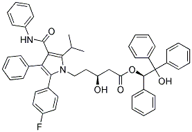 (R)-5-[2-(4-FLUORO-PHENYL)-5-ISOPROPYL-3-PHENYL-4-PHENYLCARBAMOYL-PYRROL-1-YL]-3-HYDROXY-PENTANOIC ACID (S)-2-HYDROXY-1,2,2-TRIPHENYL-ETHYL ESTER Struktur