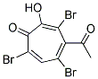 4-ACETYL-3,5,7-TRIBROMO-2-HYDROXY-2,4,6-CYCLOHEPTATRIEN-1-ONE Struktur