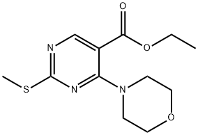 ETHYL 2-(METHYLSULFANYL)-4-MORPHOLINO-5-PYRIMIDINECARBOXYLATE Struktur