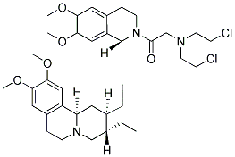 2-[DI(2-CHLOROETHYL)AMINO]-1-(1-[(3-ETHYL-9,10-DIMETHOXY-1,3,4,6,7,11B-HEXA HYDRO-2H-PYRIDO[2,1-A]ISOQUINOLIN-2-YL)METHYL]-6,7-DIMETHOXY-1,2,3,4-TETRAH YDROISOQUINOLIN-2-YL)ETHAN-1-ONE Struktur