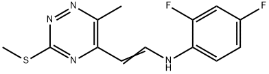 2,4-DIFLUORO-N-(2-[6-METHYL-3-(METHYLSULFANYL)-1,2,4-TRIAZIN-5-YL]VINYL)ANILINE Struktur