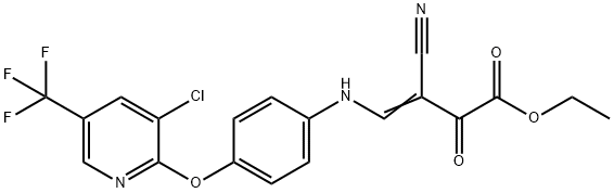 ETHYL 4-(4-([3-CHLORO-5-(TRIFLUOROMETHYL)-2-PYRIDINYL]OXY)ANILINO)-3-CYANO-2-OXO-3-BUTENOATE Struktur
