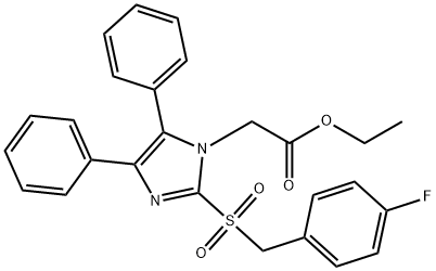 ETHYL 2-(2-[(4-FLUOROBENZYL)SULFONYL]-4,5-DIPHENYL-1H-IMIDAZOL-1-YL)ACETATE Struktur