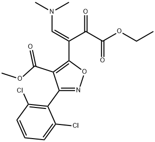 METHYL 3-(2,6-DICHLOROPHENYL)-5-[2-(DIMETHYLAMINO)-1-(2-ETHOXY-2-OXOACETYL)VINYL]-4-ISOXAZOLECARBOXYLATE Structure