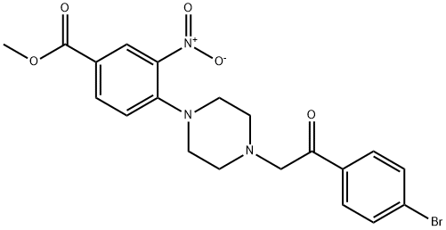 METHYL 4-(4-[2-(4-BROMOPHENYL)-2-OXOETHYL]PIPERAZINO)-3-NITROBENZENECARBOXYLATE Structure