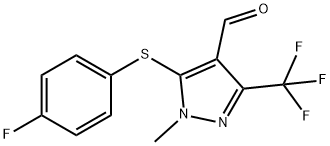 5-[(4-FLUOROPHENYL)SULFANYL]-1-METHYL-3-(TRIFLUOROMETHYL)-1H-PYRAZOLE-4-CARBALDEHYDE Struktur